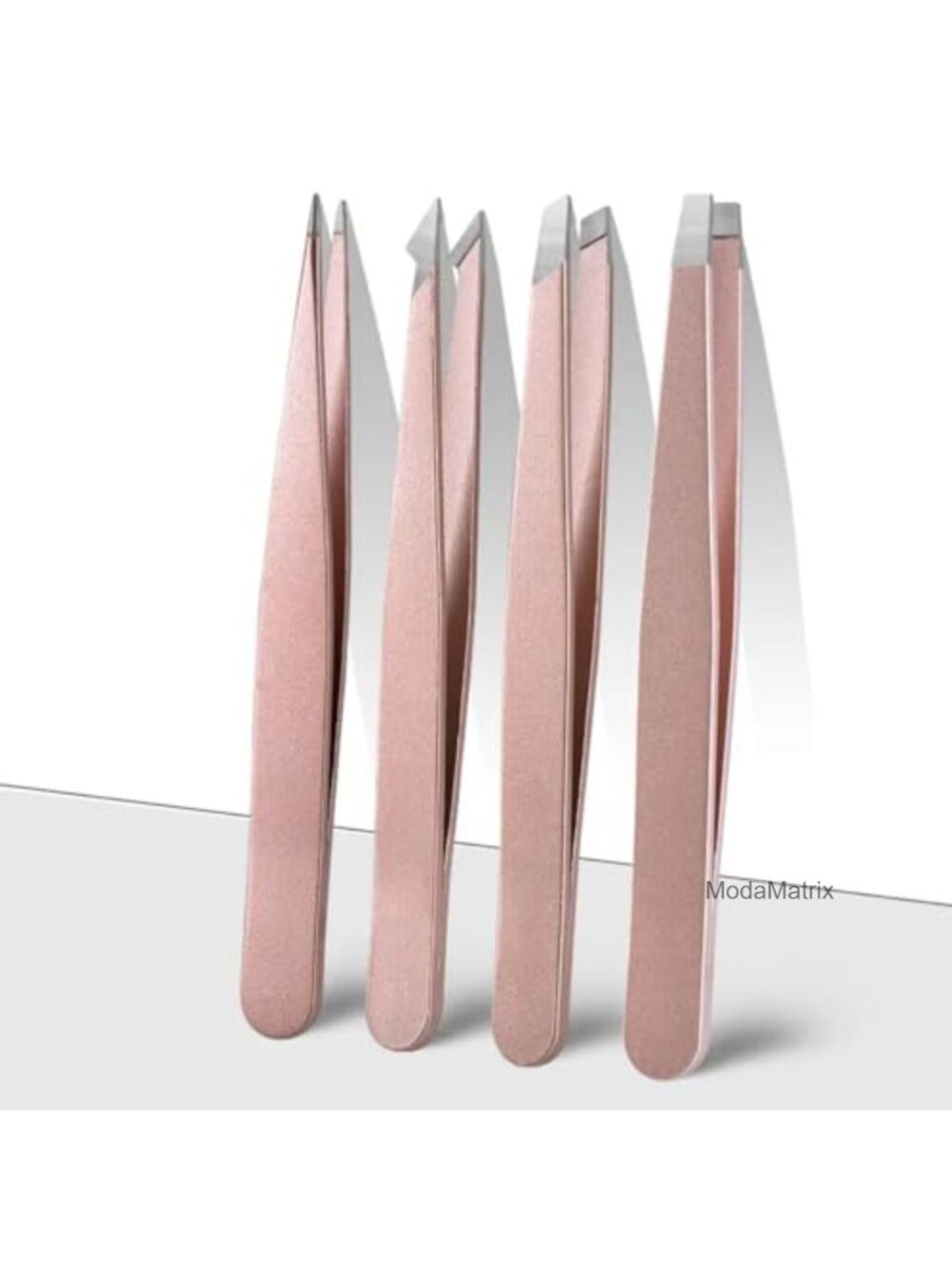 4-Piece Stainless Steel Tweezer Set for Eyebrows, Precision, Ingrown Hair